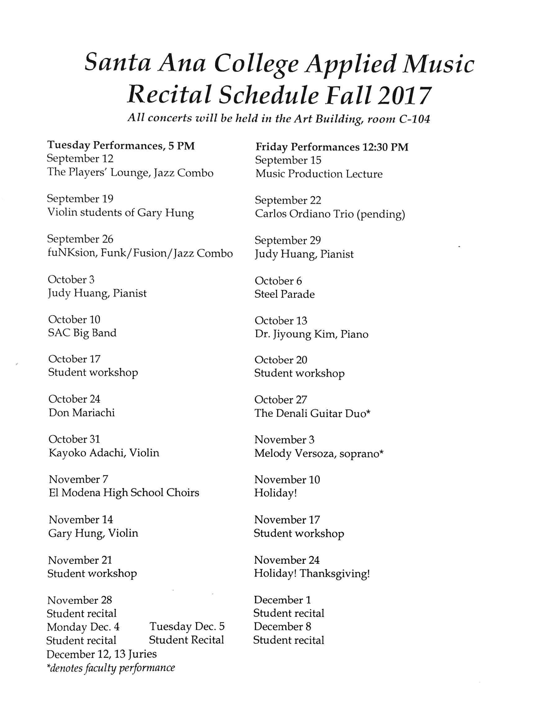 Music Department Santa Ana College